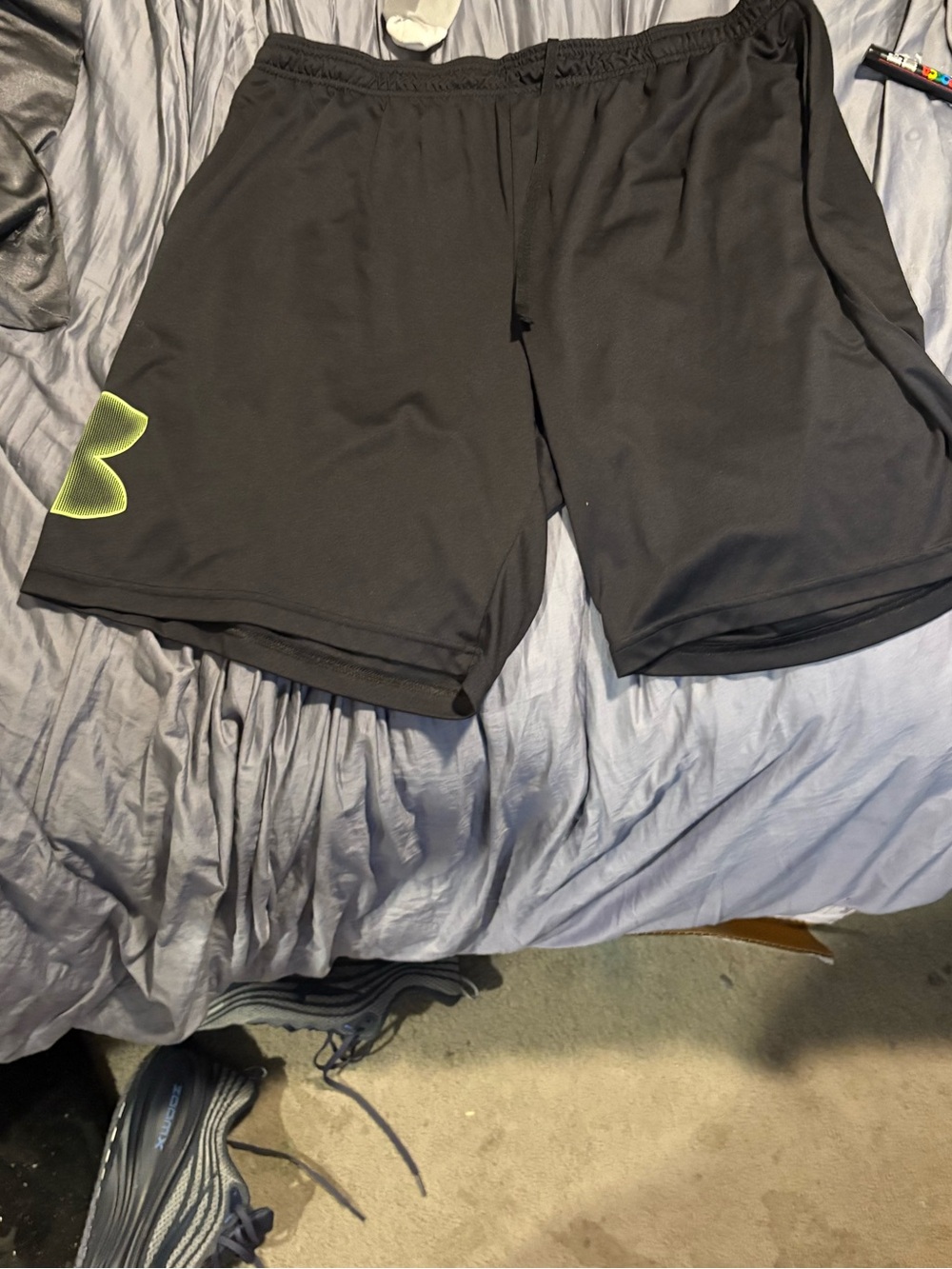 Under Armour Black Men's Training Shorts with Lime Accent